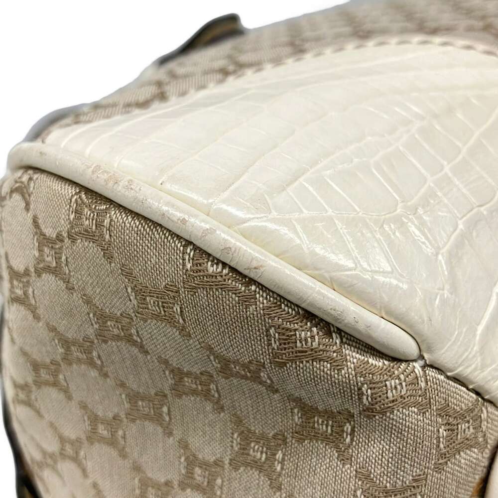 Celine Macadam Handbag Gray Beige Cream Jacquard Leather - Picture 6 of 10